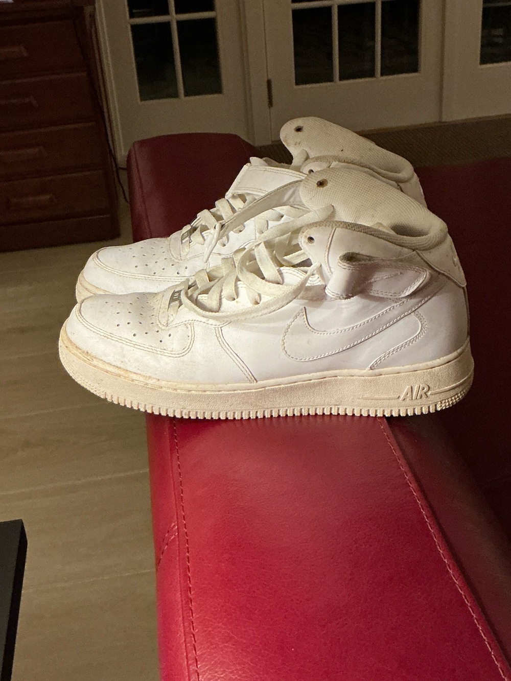 Nike Kids White High-Top Sneakers with Air Sole
